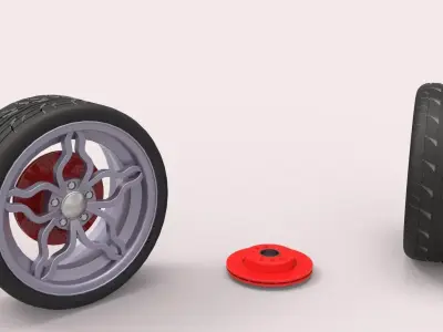 Tire Rim and disk Free 3D model