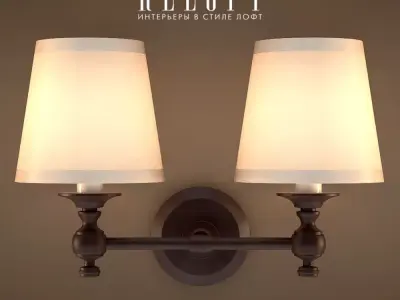 Double Lamp Bracket Oil-Rubbed Bronze 3D model