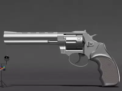 Revolver Handgun 3D model