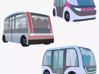 Shuttle minibuses collection 2023 3D Model Pack