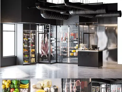 Modern Grocery Store 3D model