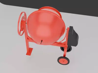 Concrete Mixer Game Ready 3D Model Free low-poly 3D model