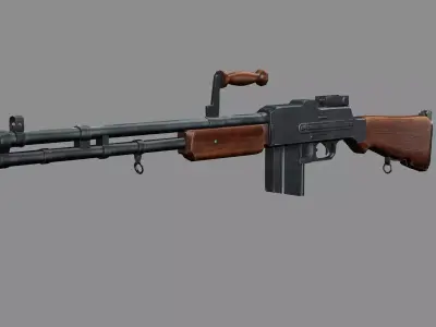 Assault Rifle L1A1 Fn Fal 3D Model Low-poly 3D model