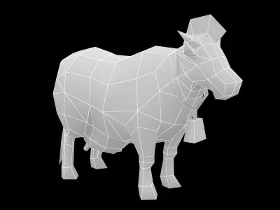 animated cow Low-poly 3D model