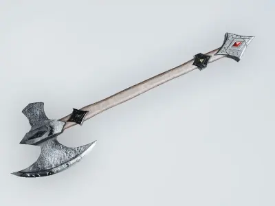 Celestial Crescent The Radiant War Axe Low-poly 3D model