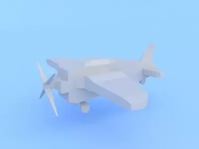 Cartoon style old plane model Free low-poly 3D model