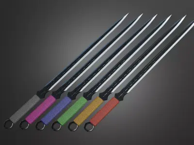 ninja sword Low-poly 3D model