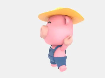 Cute Pig 3D Illustration 3D model 3