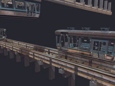 Monorail Low-poly 3D model