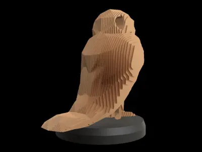 Parametric V OWL Low-poly 3D model