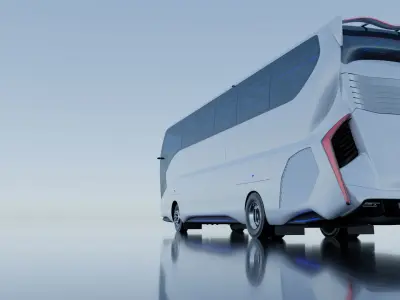 Khalif Panoramic electric bus 2022 3D model