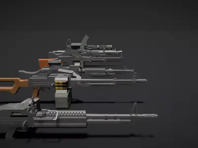Military Weapons Collection Low-poly 3D model