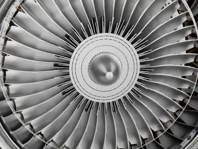 Jet aircraft engine 3D model