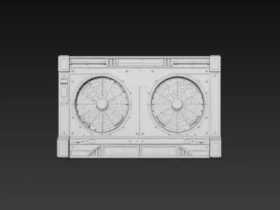 Sci-Fi Industrial Ventilation Unit - PBR Low Poly Game Ready Low-poly 3D model