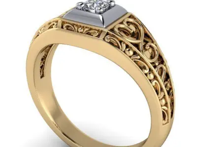 Vintage style ring 3D print model