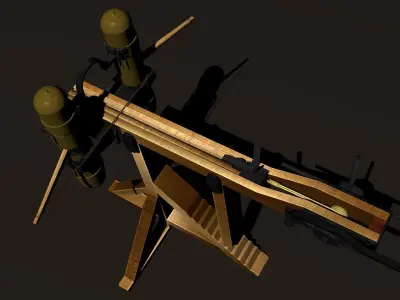 Medieval weapons Low-poly 3D model 3