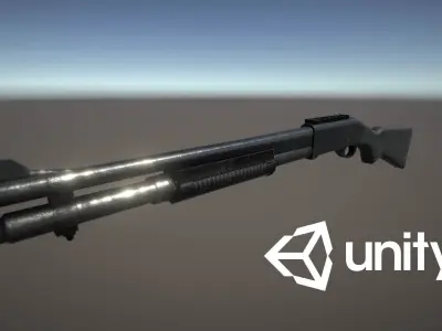 Remington 870 Shotgun Low-poly 3D model