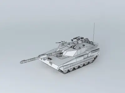 T-2000c military tank Free 3D model