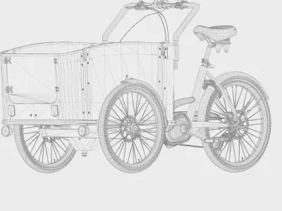 3D Model of Cargobike DeLight Dog Low-poly 3D model