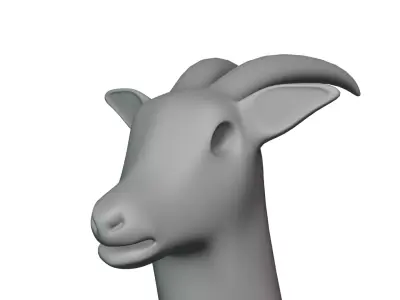 Low Poly Goat Head - Decorative 3D Model 3D model
