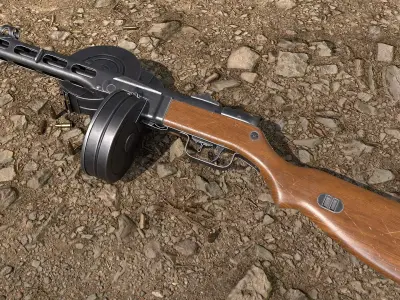 PPSh-41 Low-poly 3D model buy