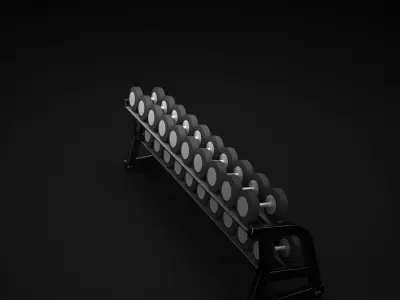 Dumbell dumbbell rack 3D model