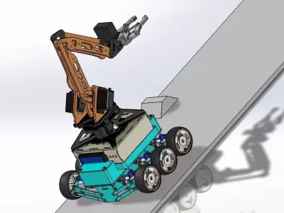 RC car with Robotic Arm and suspension Damper system 3D print model