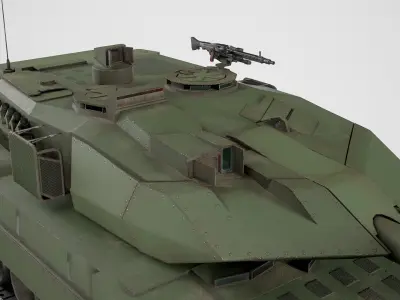 Lowpoly Leopard 2A7 German Main Battle Tank Low-poly 3D model