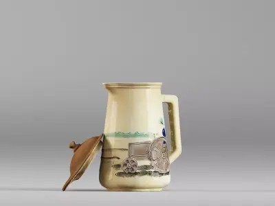001634 Vintage Ceramic Jug with Lid 3dp 3D print model
