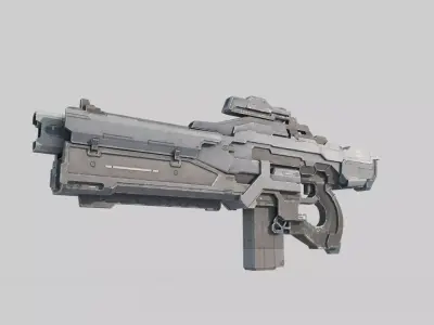 Future Sci-Fi Weapon Automatic Rifle 3D model