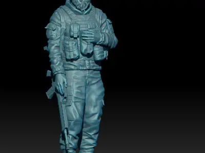 SPANISH SOLDIER IN AFGHANISTAN 01 3D print model
