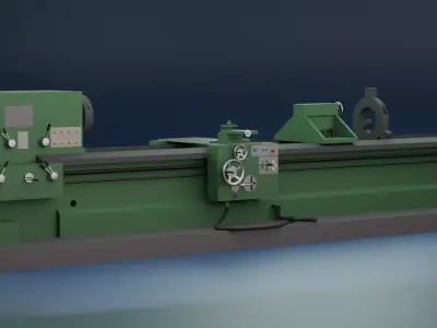 Skoda Lathe Machine-High-Quality Industrial 3D Model Low-poly 3D model