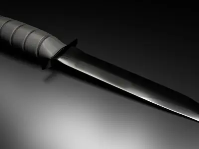 K-Bar Knife sword Low-poly 3D model