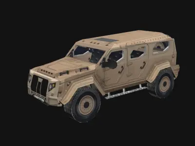 Army car Low-poly 3D model