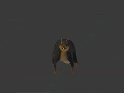 Fox Squirrel Low-poly 3D model