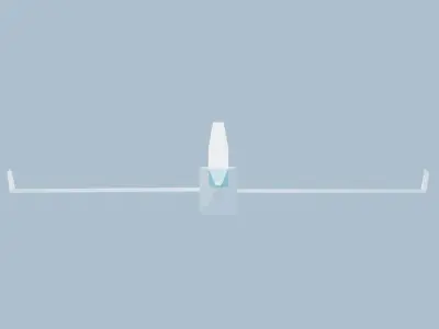 Airplane Model plane flying in sky Low-poly 3D model