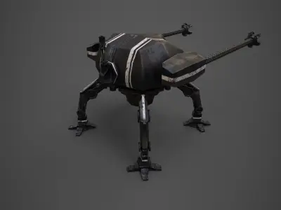 Spider robot - PBR - lowpoly Low-poly 3D model