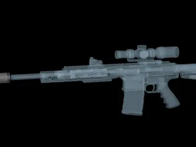 Thunder Beast Ultra 5  Suppressor multicalibre  Low-poly 3D model