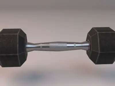Dumbbells and Kettlebell Low-poly 3D model