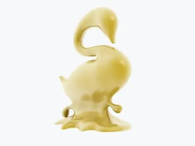 swan in water 3D model
