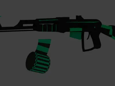 KA-45 rifle with stripe Low-poly 3D model