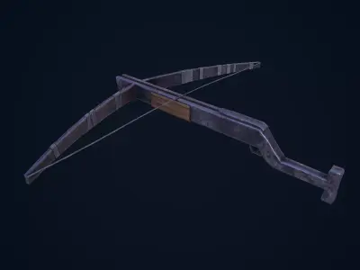Crossbow bow and arrow Low-poly 3D model