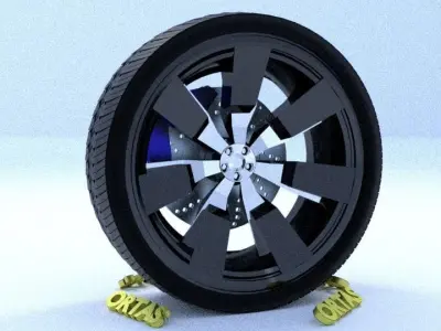 ORTAS CAR RIM 13 GAME READY RIM TIRE AND DISC 3D model