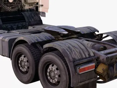 Euro Semi Truck Low Poly M1 Low-poly 3D model