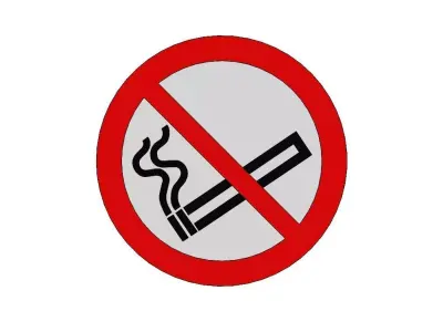 ISO7010 P002 Mandatory Sign No Smoking  with Standardized Colour 3D model