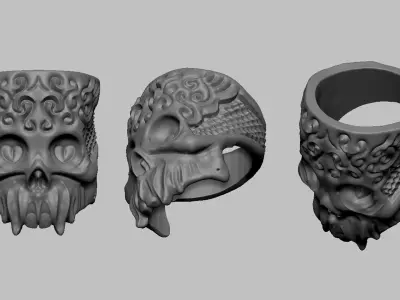 Exclusive customized Skull ring for 3Dprint 3D print model