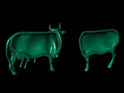 Hollow cow and calf 3D print model