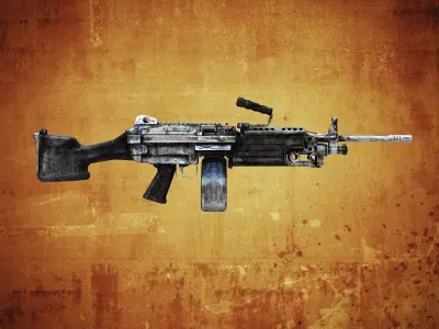 M249 Machine gun low poly Low-poly 3D model