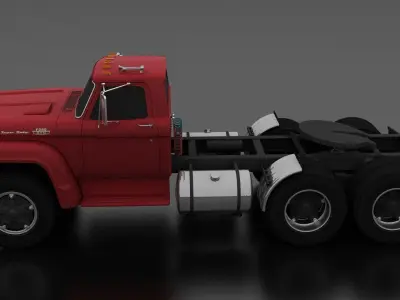 T-Series T-850 Semi Truck 1964 Tandem Axle Low-poly 3D model