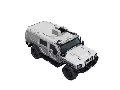 Iveco LMV Armored Vehicle Low Poly Tactical Military Model Low-poly 3D model